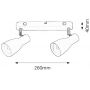 Rabalux Ebony lampa podsufitowa 2x20 W biała 6027 zdj.2