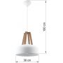 Sollux Lighting Casco lampa wisząca 1x60W biała/drewno SL.0388 zdj.2