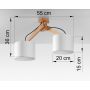 Sollux Lighting Legno lampa wisząca 2x60W drewno/biała SL.0521 zdj.2