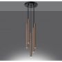 Sollux Lighting Pastelo lampa wisząca 5x8 W czarna-drewno SL.1270 zdj.5