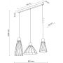 TK Lighting Modesto lampa wisząca 3x10 W czarna-drewno 10158 zdj.2