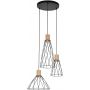 TK Lighting Modesto lampa wisząca 3x10 W czarna-drewno 10188 zdj.1