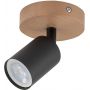 TK Lighting Top lampa podsufitowa 1x10W czarny/drewno 3290 zdj.1