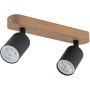 TK Lighting Top lampa podsufitowa 2x10W czarny/drewno 3291 zdj.1