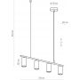 TK Lighting Logan Black lampa wisząca 4x50W czarna 4427 zdj.2