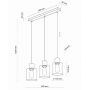 TK Lighting Orson lampa wisząca 3x15W bursztynowa/czarna 4568 zdj.2