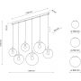 TK Lighting Esme lampa wisząca 6x15W czarny/mix kolorów 4797 zdj.2