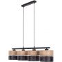 TK Lighting Nicol lampa wisząca 4x15W czarny/drewno 4802 zdj.1