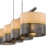 TK Lighting Nicol lampa wisząca 4x15W czarny/drewno 4802 zdj.3