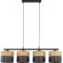 TK Lighting Nicol lampa wisząca 4x15W czarny/drewno 4802 zdj.5