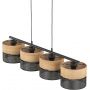 TK Lighting Nicol lampa wisząca 4x15W czarny/drewno 4802 zdj.6