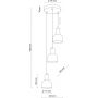 TK Lighting Cairo lampa wisząca 3x15W czarny/drewno 4895 zdj.2