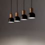TK Lighting Cairo lampa wisząca 4x15W czarny/drewno 4896 zdj.4