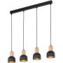 TK Lighting Cairo lampa wisząca 4x15W czarny/drewno 4896 zdj.5