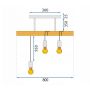 TooLight Boho lampa wisząca 3x60 W czarna-drewno OSW-03242 zdj.2