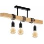 TooLight Boho lampa wisząca 3x60 W czarna-drewno OSW-03242 zdj.1