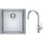 Zestaw Franke Maris MRX 110-40 zlewozmywak stalowy 40x40 cm z baterią Smart Glenda stal (122.0543.995, 115.0747.473) zdj.1