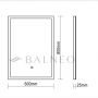 Balneo Cosmo lustro 60x80 cm prostokątne z oświetleniem z matą grzewczą L0201020401-3 zdj.2