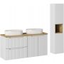 Zestaw Comad Nova White szafka podumywalkowa 120 cm biała z umywalkami i szafką boczną SET-NOW B OAK 120CM S UN BEYOND 5 WH HC zdj.1
