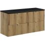 Zestaw Comad Nova Oak szafki 60 cm i 60 cm wiszące dąb z blatem meblowym 120 cm czarnym SET-NOA B BLACK 120CM S zdj.1