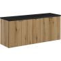 Zestaw Comad Nova Oak/Black szafki 60 cm, 60 cm i 20 cm wiszące dąb z blatem meblowym 140 cm czarnym SET-NOA B BLACK 140CM D zdj.1