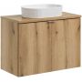 Zestaw Comad Nova Oak szafka z blatem 80 cm wisząca dąb i umywalka Beyond 48x32,5 cm biała SET-NOA B OAK 80CM D UN BEYOND 5 WH zdj.1