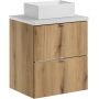 Zestaw Comad Nova Oak/White szafka z blatem 50 cm wisząca dąb/biały i umywalka Gaja 35x22 cm SET-NOA B WHITE 50CM S UN GAJA 35 SW zdj.1