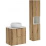 Zestaw Comad Nova Oak szafka podumywalkowa 60 cm dąb z blatem, umywalką i szafką boczną SET-NOA B WHITE 60CM S UN WIKI SW HC zdj.1