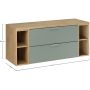 Zestaw Comad Aster Green szafka 80 cm podumywalkowa wisząca z blatem 120 cm i dwa regały 20 cm otwarte zielony/dąb SET-ASG B CREMONA 120CM LR zdj.2