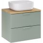 Zestaw Comad Aster Green szafka 60 cm podumywalkowa wisząca z blatem 60 cm i umywalką zielony/dąb SET-ASG B CREMONA 60CM UN SMILE zdj.1
