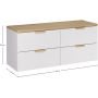 Zestaw Comad Aster White dwie szafki 60 cm wiszące z blatem meblowym 120 cm biały/dąb SET-ASW B CREMONA 120CM zdj.2