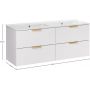 Zestaw Comad Aster White umywalka 121 cm z dwiema szafkami 60 cm biały SET-ASW 120CM LAVA zdj.2