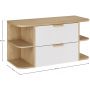 Zestaw Comad Aster White szafka 60 cm podumywalkowa wisząca z blatem 100 cm i dwa regały 20 cm otwarte biały/dąb SET-ASW B CREMONA 100CM LRSM zdj.2