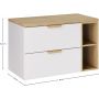 Zestaw Comad Aster White szafka 60 cm podumywalkowa wisząca z blatem 80 cm i regał 20 cm otwarty biały/dąb SET-ASW B CREMONA 80CM LR zdj.2