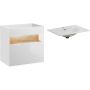 Zestaw Comad Bahama White szafka 60 cm podumywalkowa wisząca Biel Alpejska/Dąb Wotan z umywalką (BAHAMAWHITE820FSC, SKY 60/DP-8099) zdj.1