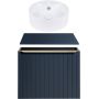 Zestaw Comad Santa Fe Deep Blue szafka 80 cm z blatem i umywalką Uptrend Vesta niebieski indigo/biały (TR4161, SANTAFEDEEPBLUE8280B2S, SANTAFEDEEPBLUE8980B) zdj.1