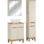 Comad Bali Cashmere zestaw meblowy 60 cm szafka stojąca z umywalką Lola, szafka wysoka boczna i lustrzana kaszmir/dąb/biały SET-BAC B NAT WOTAN 60CM UN LOLA HC MC zdj.1