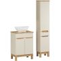 Comad Bali Cashmere zestaw meblowy 60 cm szafka stojąca z umywalką Lola i szafka wysoka boczna kaszmir/dąb/biały SET-BAC B NAT WOTAN 60CM UN LOLA HC zdj.1