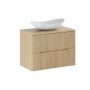 Zestaw Comad Nordic Cremona szafka 80 cm z blatem wisząca dąb i umywalka Lena nablatowa 61x36 cm biała SET-NC B CREMONA 80CM UN LENA MW zdj.1