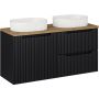 Zestaw 2 x Comad Nova Black szafka 60x39x57 cm podumywalkowa wisząca czarna z blatem i umywalkami SET-NOB B OAK 120CM UN BEYOND 5 WH zdj.1