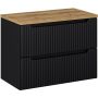 Comad Nova Black szafka 80 cm podumywalkowa wisząca z blatem czarna SET-NOB B OAK 80CM S zdj.1