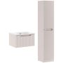 Zestaw Nova Cashmere szafka 50 cm podumywalkowa wisząca z umywalką meblową Sky białą i szafką wysoką 180 cm boczna kaszmir SET-NOC 50CM 1S SKY 3 HCLB zdj.1