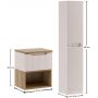 Zestaw Comad Nova Cashmere szafka 50 cm podumywalkowa wisząca z blatem szafką boczną wysoką i regałem dolnym kaszmir SET-NOC B OAK 50CM 1S LR HCLB zdj.2