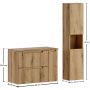 Zestaw Comad Nova Coast Evoke szafka 60 cm podumywalkowa wisząca z blatem szafką boczną wiszącą i szafką łączącą pod blat dąb SET-NOCE B NAT OAK 80CM S HC zdj.2