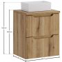 Zestaw Comad Nova Coast Evoke szafka 50 cm podumywalkowa wisząca z blatem i umywalką Gaja dąb SET-NOCE B OAK 50CM S UN GAJA zdj.2