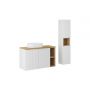 Zestaw Comad Nova White/Oak szafki 80 cm i 20 cm z blatem meblowym 100 cm biały/dąb i umywalka Beyond 48x32,5 cm biała z szafką boczną wysoką i regałem SET-NOW B OAK 100CM UN BEYOND WH HC LR zdj.1