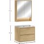 Zestaw Comad Viola Cremona szafka 60 cm podumywalkowa wisząca z umywalką Lava i szafką z lustrem dąb cremona SET-VOC 60CM LAVA MC zdj.2