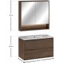 Zestaw Comad Viola Villa szafka 80 cm podumywalkowa wisząca z umywalką Lava i szafką z lustrem orzech villa SET-VOV 80CM LAVA MC zdj.2