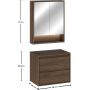 Zestaw Comad Viola Villa szafka 60 cm podumywalkowa wisząca z blatem i szafką z lustrem orzech villa SET-VOV B VILLA 60CM MC zdj.2