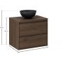 Zestaw Comad Viola Villa szafka 60 cm podumywalkowa wisząca z blatem i umywalką Domi orzech villa SET-VOV B VILLA 60CM UN DOMI zdj.2